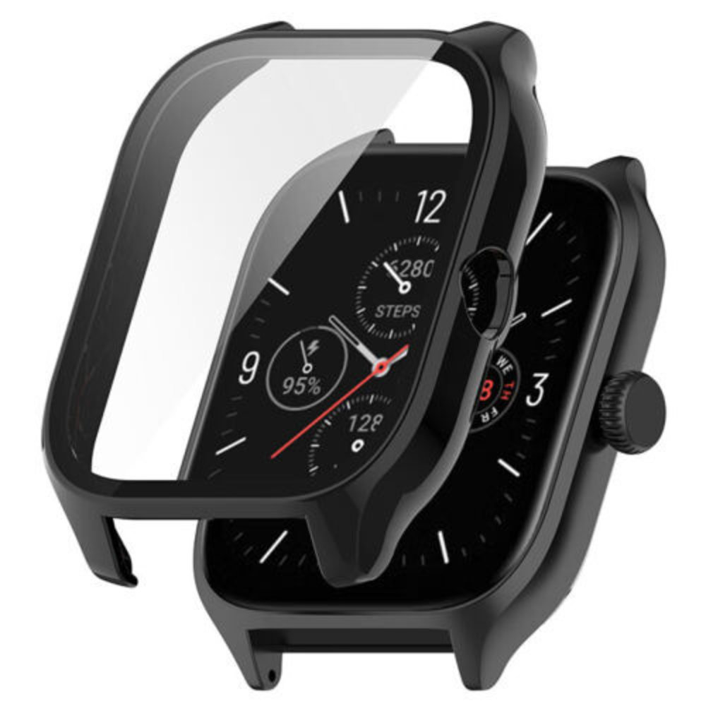Strap-it Strap-it Amazfit GTS 4 Coque PC avec verre (noir) Strap-it Strap-it Amazfit GTS 4 Coque PC avec verre (noir)