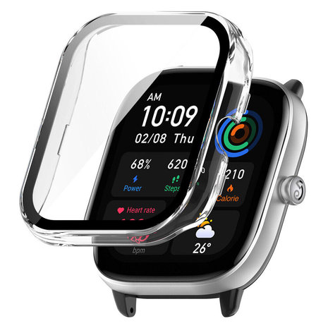 Strap-it Strap-it Amazfit GTS 4 Mini Coque PC avec verre (transparent)