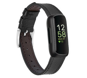 Strap-it Bracelet cuir Fitbit Inspire 3 (noir)