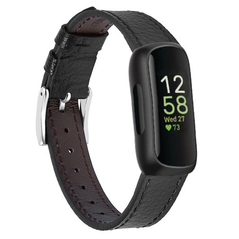 Strap-it Strap-it Bracelet cuir Fitbit Inspire 3 (noir)