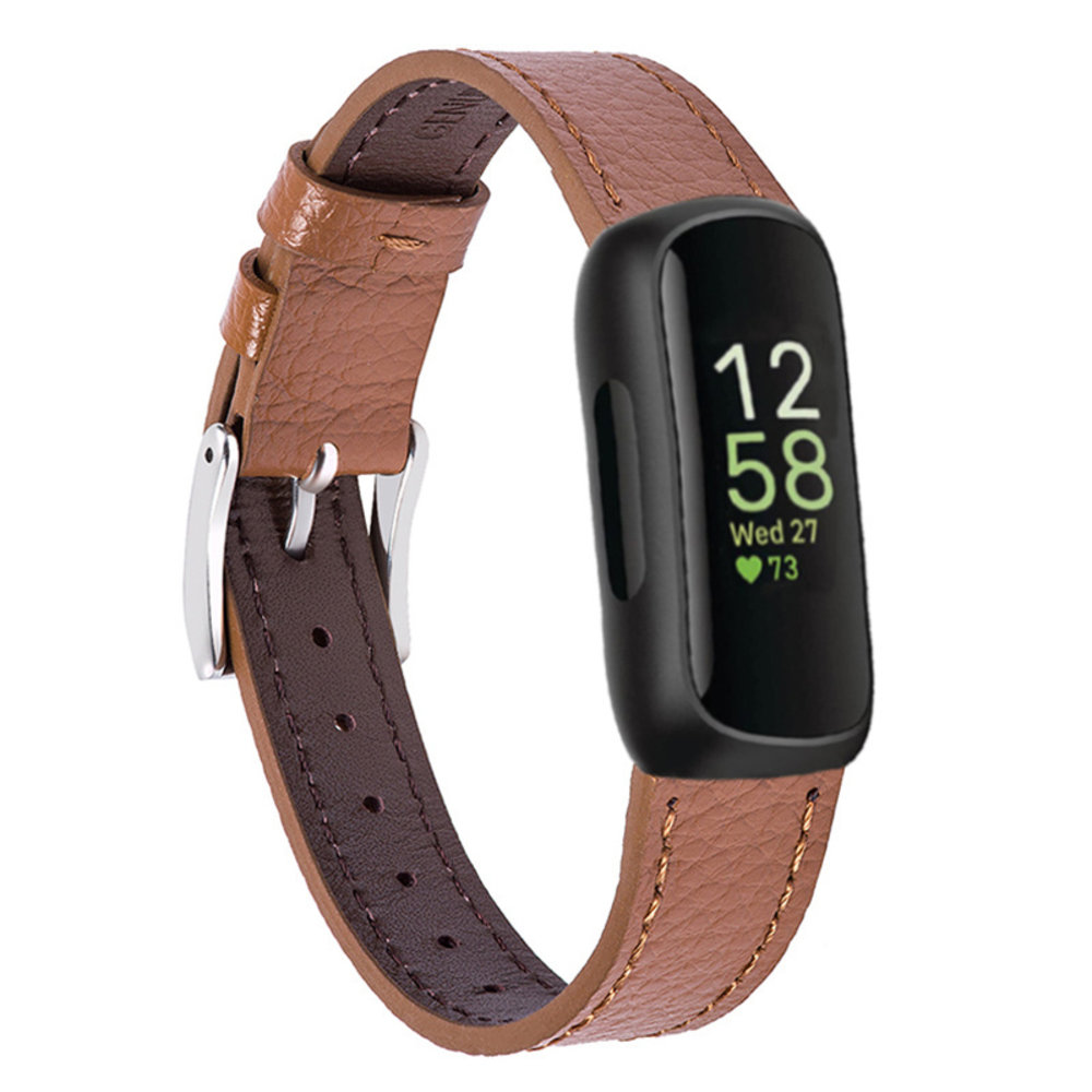 Strap-it Strap-it Bracelet cuir Fitbit Inspire 3 (marron)