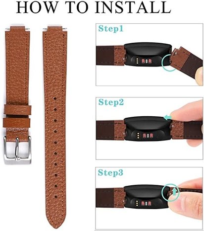 Strap-it Strap-it Bracelet cuir Fitbit Inspire 3 (marron)