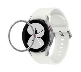 Strap-it Samsung Galaxy Watch 4 44mm lunette vitesse (argent)