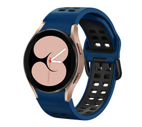 Strap-it Bracelet sport carré Samsung Galaxy Watch 4 44mm (bleu foncé/noir)
