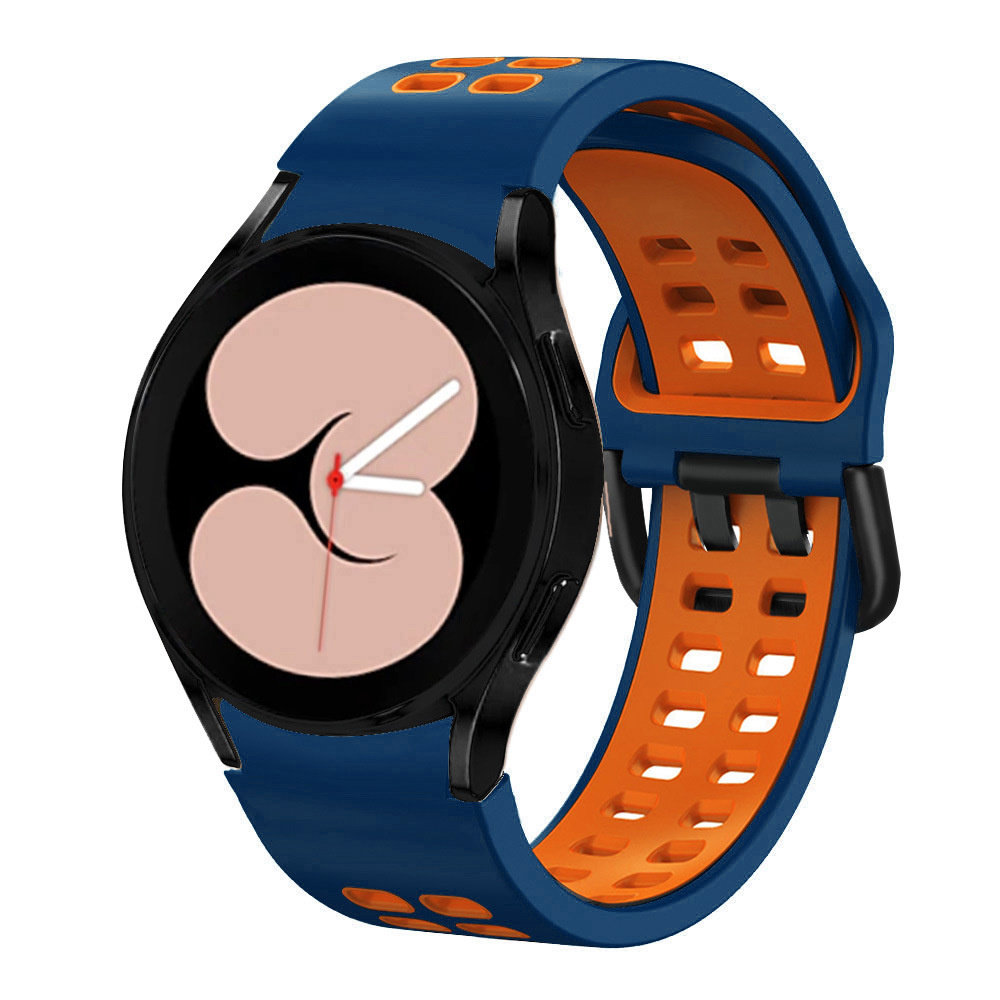 Strap-it Strap-it Bracelet sport carré Samsung Galaxy Watch 4 44mm (bleu/orange) Strap-it Strap-it Bracelet sport carré Samsung Galaxy Watch 4 44mm (bleu/orange)