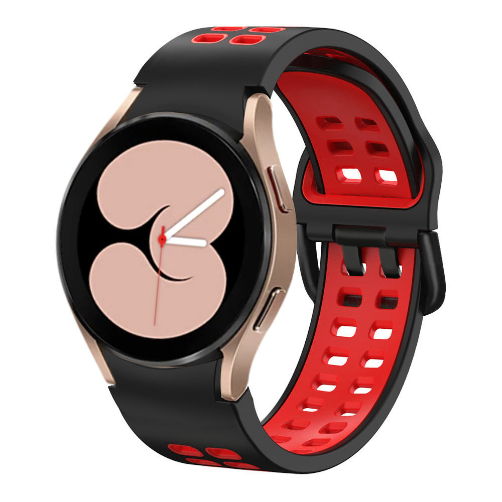 Strap-it Strap-it Bracelet sport carré Samsung Galaxy Watch 4 44mm (noir/rouge)