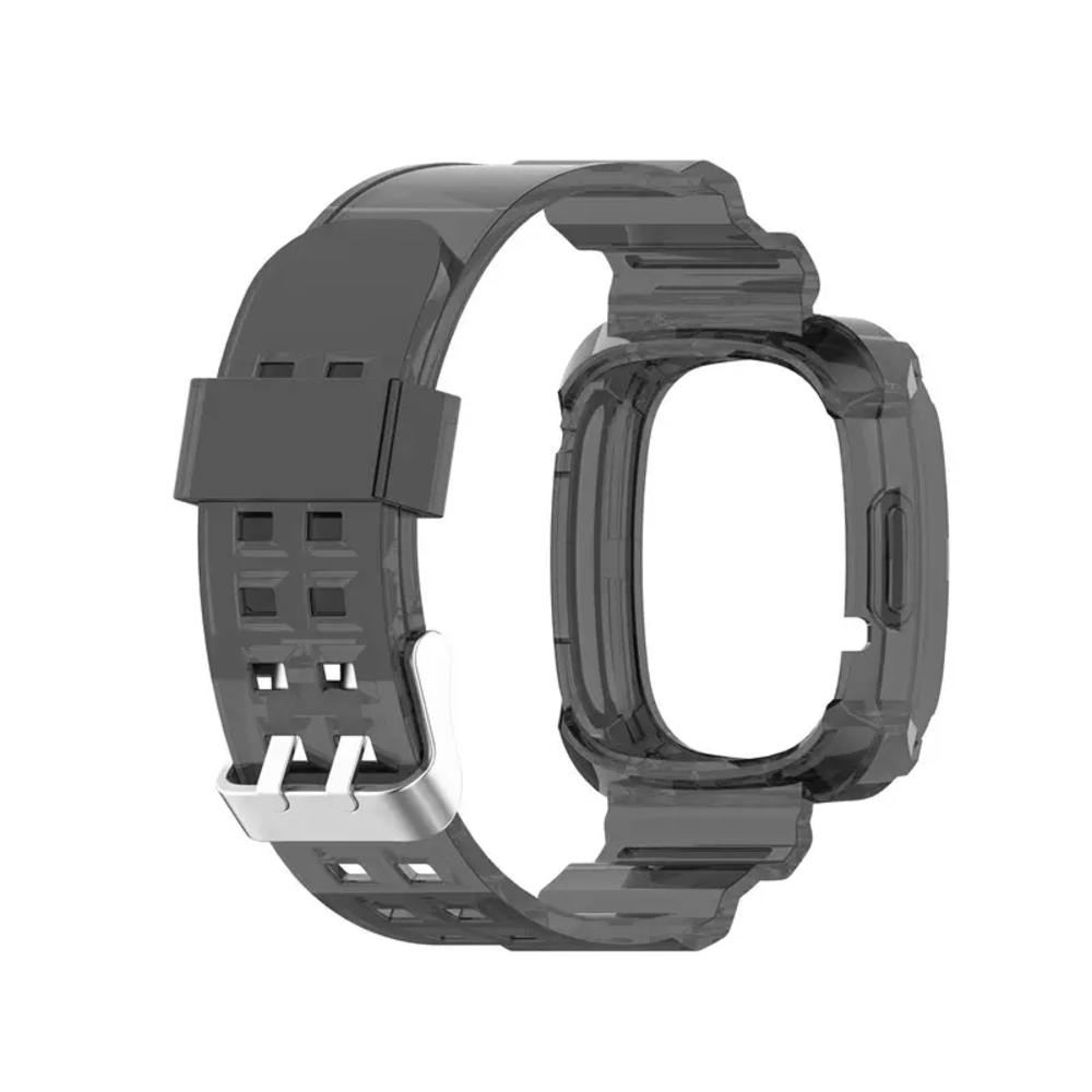 Strap-it Strap-it Bracelet cristal Fitbit Sense (noir transparent)