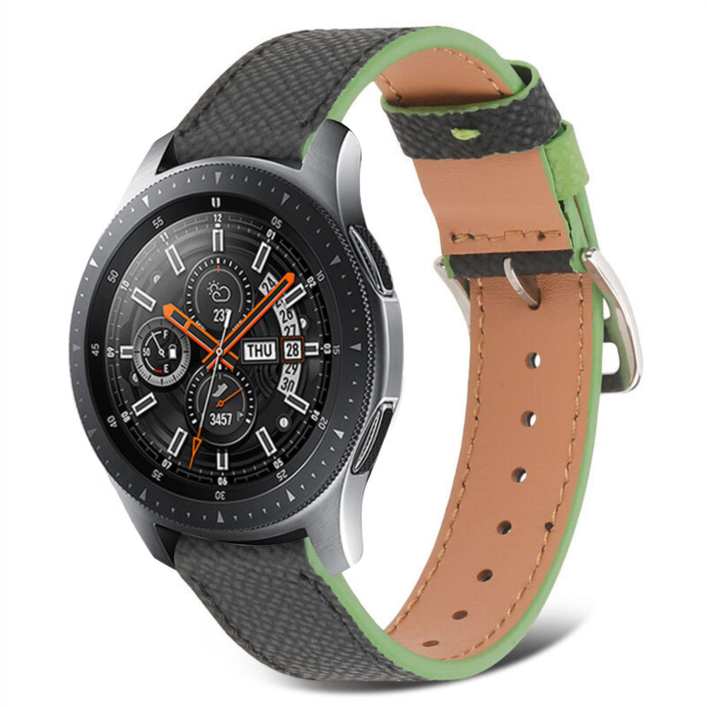 Strap-it Strap-it Bracelet cuir Samsung Galaxy Watch 46mm (noir-vert)