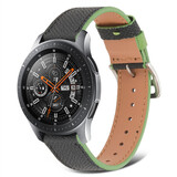 Strap-it Bracelet cuir Samsung Galaxy Watch 46mm (noir-vert)