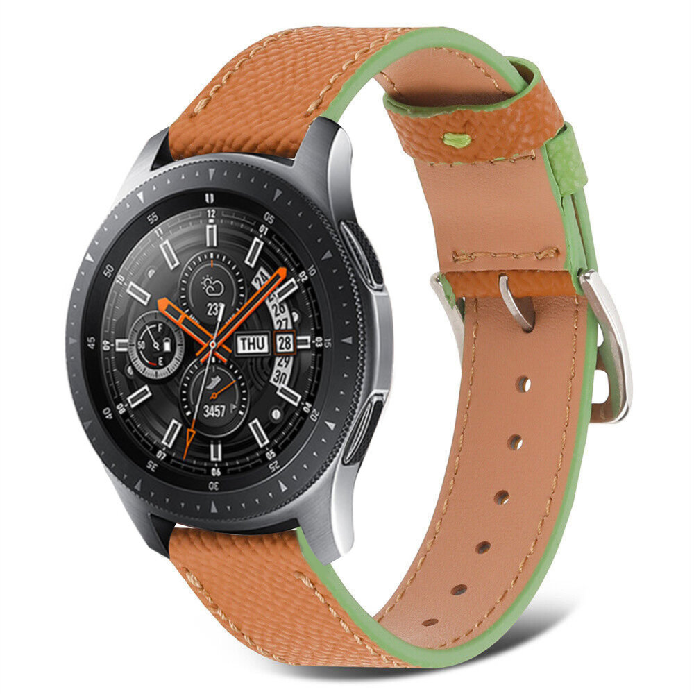 Strap-it Strap-it Bracelet cuir Samsung Galaxy Watch 46mm (marron-vert) Strap-it Strap-it Bracelet cuir Samsung Galaxy Watch 46mm (marron-vert)
