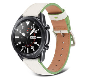 Strap-it Bracelet cuir Samsung Galaxy Watch 3 45mm (blanc-vert) Strap-it Bracelet cuir Samsung Galaxy Watch 3 45mm (blanc-vert)