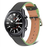 Strap-it Bracelet cuir Samsung Galaxy Watch 3 45mm (noir-vert) Strap-it Bracelet cuir Samsung Galaxy Watch 3 45mm (noir-vert)