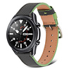 Strap-it Strap-it Bracelet cuir Samsung Galaxy Watch 3 45mm (noir-vert) Strap-it Strap-it Bracelet cuir Samsung Galaxy Watch 3 45mm (noir-vert)