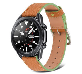 Strap-it Bracelet cuir Samsung Galaxy Watch 3 45mm (marron-vert)