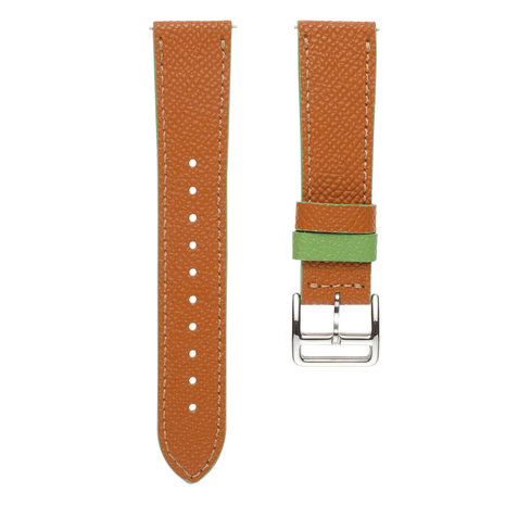 Strap-it Strap-it Bracelet cuir Samsung Galaxy Watch 3 45mm (marron-vert)