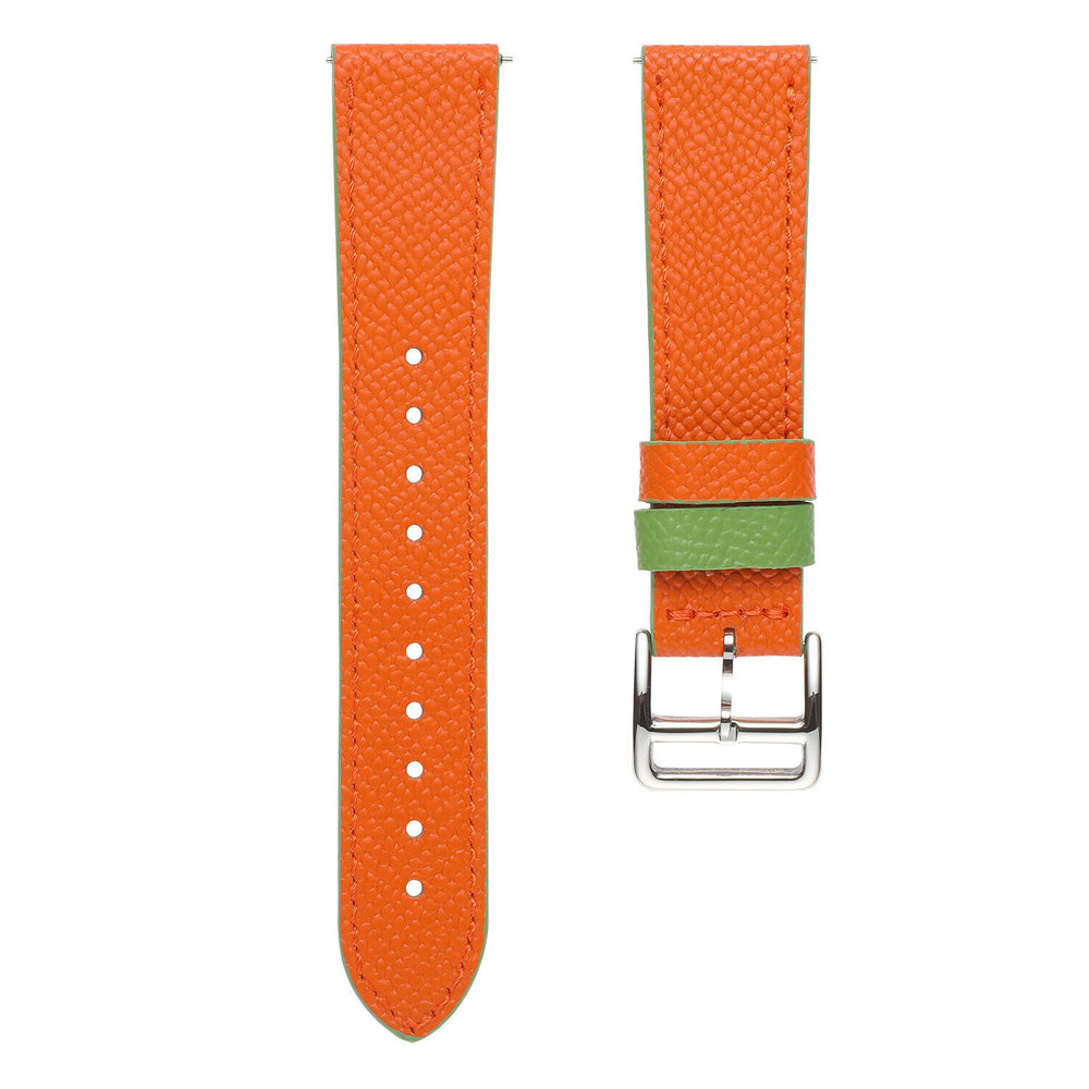 Strap-it Strap-it Bracelet cuir Samsung Galaxy Watch 3 45mm (orange-vert)