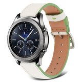 Strap-it Bracelet cuir Samsung Gear S3 (blanc-vert)