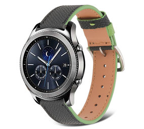 Strap-it Bracelet cuir Samsung Gear S3 (noir-vert)