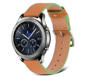 Strap-it Bracelet cuir Samsung Gear S3 (marron-vert)