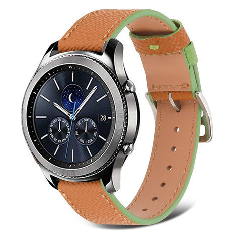 Strap-it Strap-it Bracelet cuir Samsung Gear S3 (marron-vert)