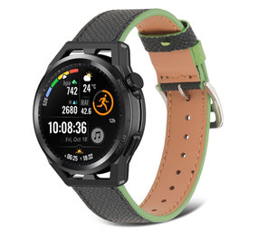 Strap-it Bracelet cuir Huawei Watch GT Runner (noir-vert)