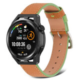 Strap-it Bracelet cuir Huawei Watch GT Runner (marron-vert)