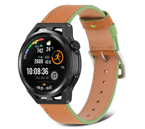 Strap-it Bracelet cuir Huawei Watch GT Runner (marron-vert)