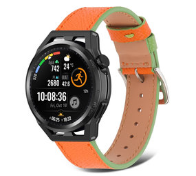 Strap-it Bracelet cuir Huawei Watch GT Runner (orange-vert)