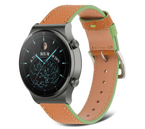 Strap-it Bracelet cuir Huawei Watch GT 2 Pro (marron-vert)