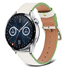 Strap-it Strap-it Bracelet cuir Huawei Watch GT 3 46mm (blanc-vert) Strap-it Strap-it Bracelet cuir Huawei Watch GT 3 46mm (blanc-vert)