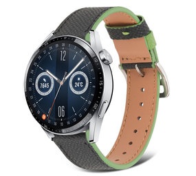Strap-it Bracelet cuir Huawei Watch GT 3 46mm (noir-vert)
