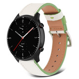 Strap-it Bracelet cuir Amazfit GTR 2 (blanc-vert)