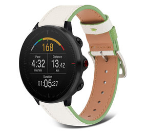Strap-it Bracelet cuir Polar Vantage M (blanc-vert)