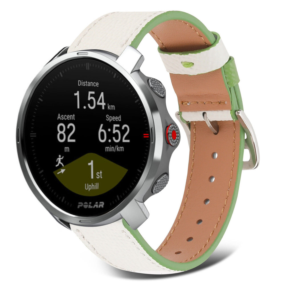 Strap-it Strap-it Bracelet cuir Polar Grit X (blanc-vert) Strap-it Strap-it Bracelet cuir Polar Grit X (blanc-vert)