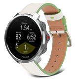 Strap-it Bracelet cuir Polar Grit X (blanc-vert)