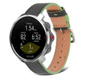 Strap-it Bracelet cuir Polar Grit X (noir-vert)