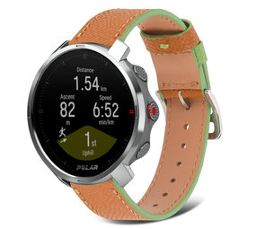 Strap-it Bracelet cuir Polar Grit X (marron-vert)