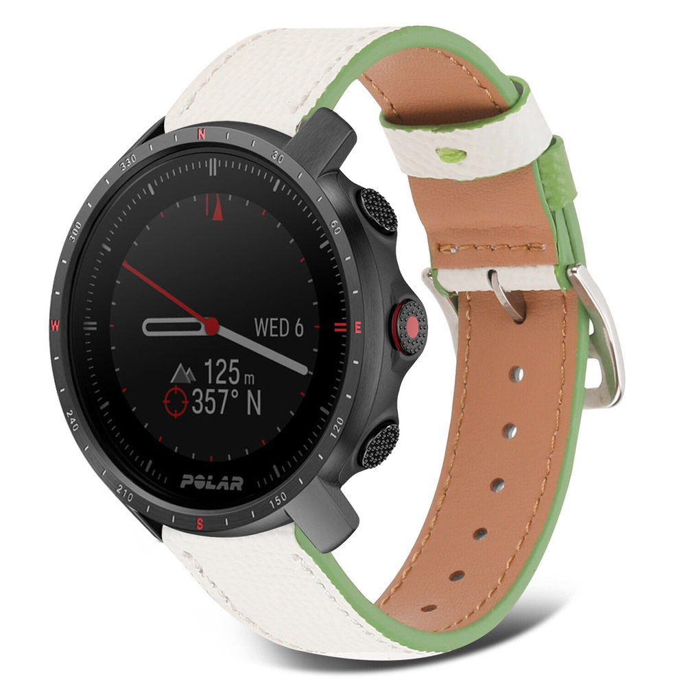 Strap-it Strap-it Bracelet cuir Polar Grit X Pro (blanc-vert)