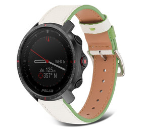 Strap-it Bracelet cuir Polar Grit X Pro (blanc-vert)