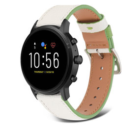 Strap-it Bracelet cuir Fossil Gen 5 (blanc-vert)