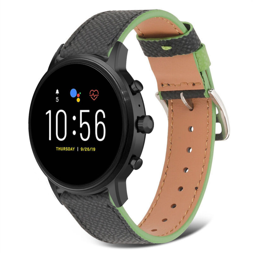 Strap-it Strap-it Bracelet cuir Fossil Gen 5 (noir-vert)