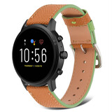 Strap-it Bracelet cuir Fossil Gen 5 (marron-vert)