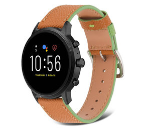 Strap-it Bracelet cuir Fossil Gen 5 (marron-vert)