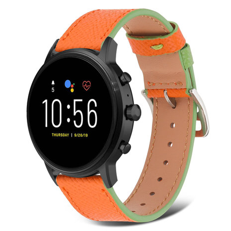 Strap-it Strap-it Bracelet cuir Fossil Gen 5 (orange-vert)