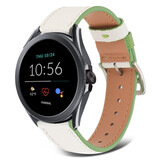 Strap-it Bracelet cuir Fossil Gen 5e 44mm (blanc-vert)