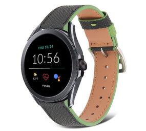 Strap-it Bracelet cuir Fossil Gen 5e 44mm (noir-vert)