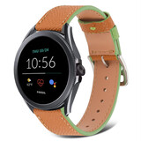 Strap-it Bracelet cuir Fossil Gen 5e 44mm (marron-vert)