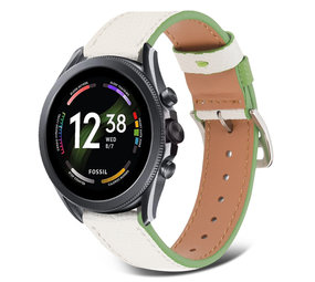 Strap-it Bracelet cuir Fossil Gen 6 44mm (blanc-vert)