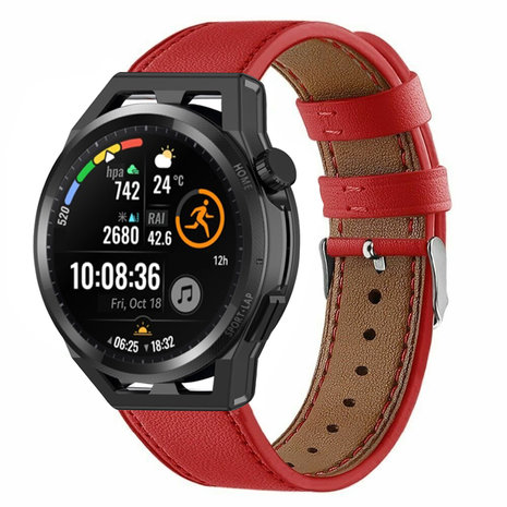 Strap-it Strap-it Bracelet cuir Huawei Watch GT Runner (rouge) Strap-it Strap-it Bracelet cuir Huawei Watch GT Runner (rouge)