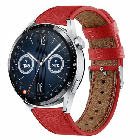 Strap-it Strap-it Bracelet cuir Huawei Watch GT 3 46mm (rouge)